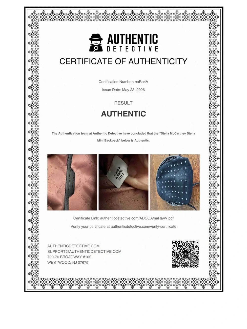 Stella McCartney Falabella Black Mini Star-Studded Backpack with COA